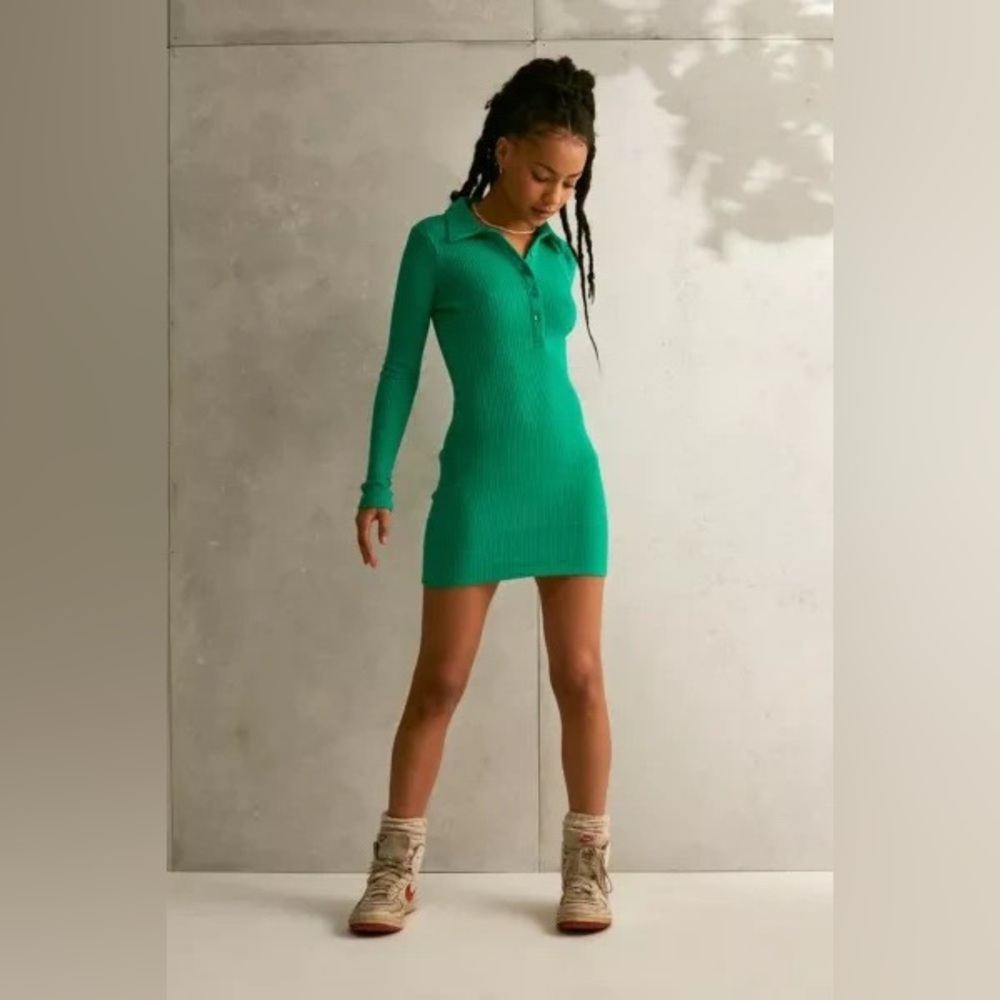 BDG
Ribbed Polo Mini Dress